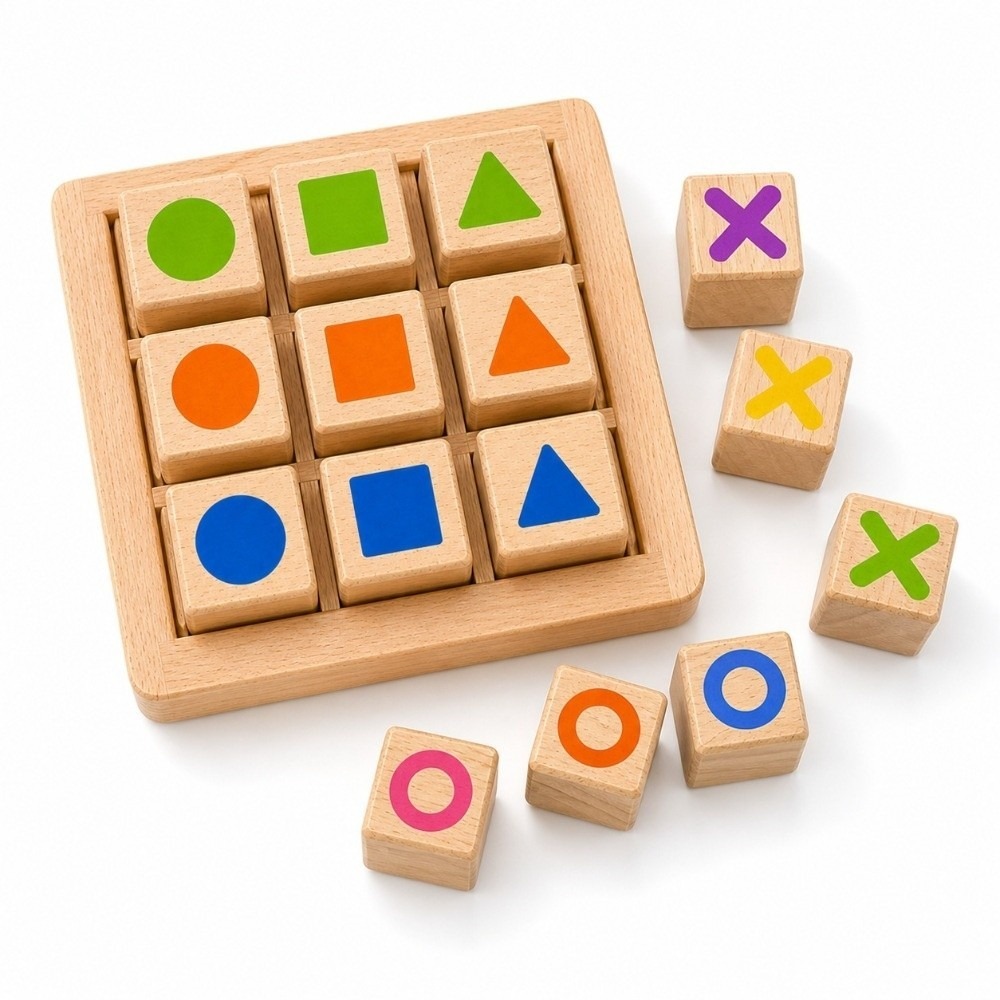Board Game For 5 Players - Tic Tac Toe Portátil de Madera,