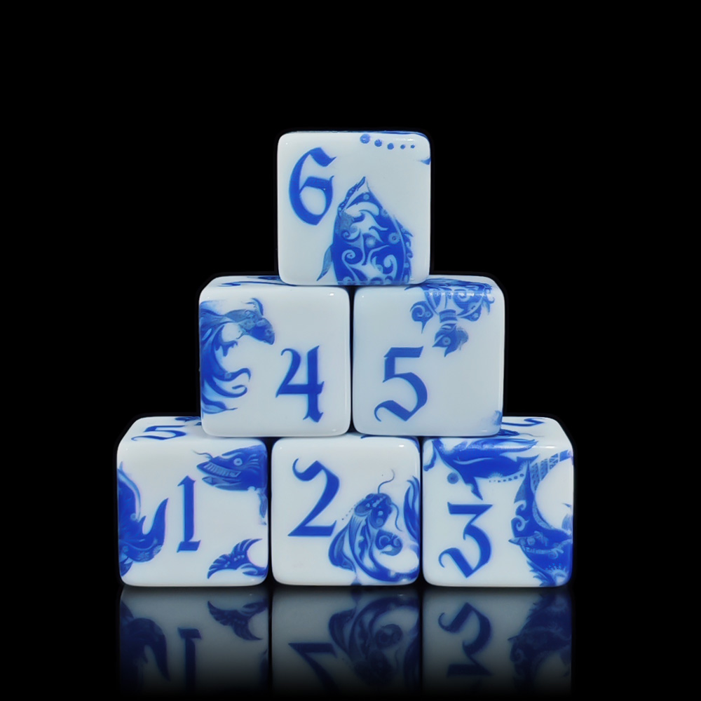 Board Game Arena - 12 dados de porcelana azul y