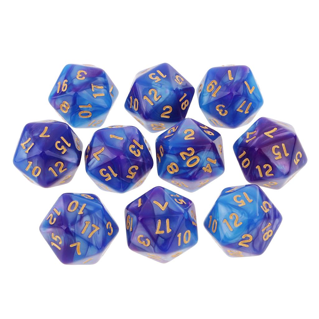 Board Game Arena - 10 Uds dados poliédricos de 20