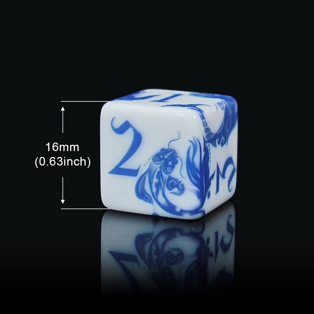 12 dados de porcelana azul y b - Board Game Arena reseña y precio